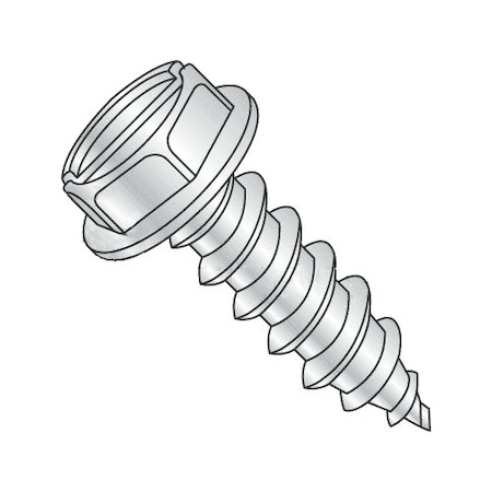 Newport Fasteners Sheet Metal Screw, 1/4"-14 x 2-1/2 in, Zinc Plated Steel Flange Hex Head Slotted Drive, 800 PK 966911-800